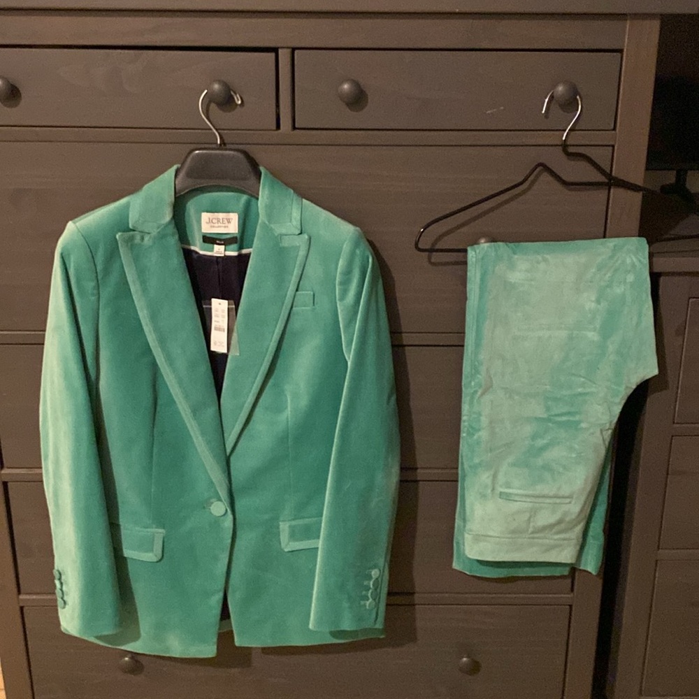 J.Crew velvet green pant suite 4 New